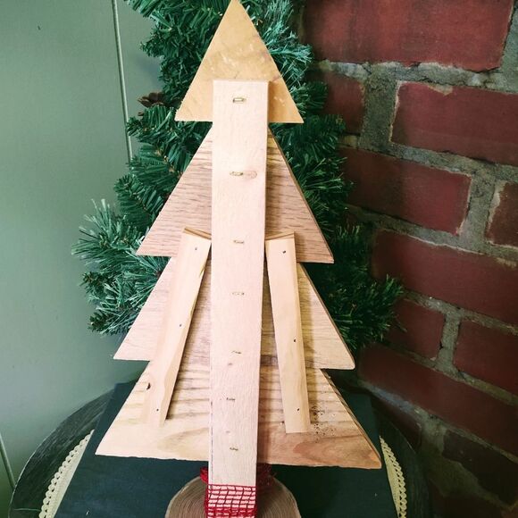 Hand Crafted Repurposed Wood Rustic Wooden Christmas Tree, Farmhouse Decor 16" - Picture 6 of 8
